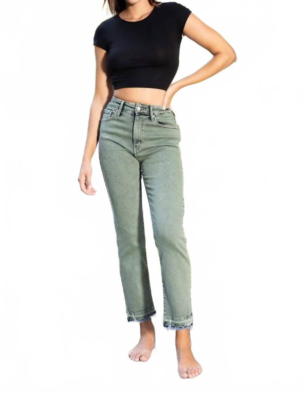 NEW ARTEMIS VINTAGE high rise straight jeans in olive wash